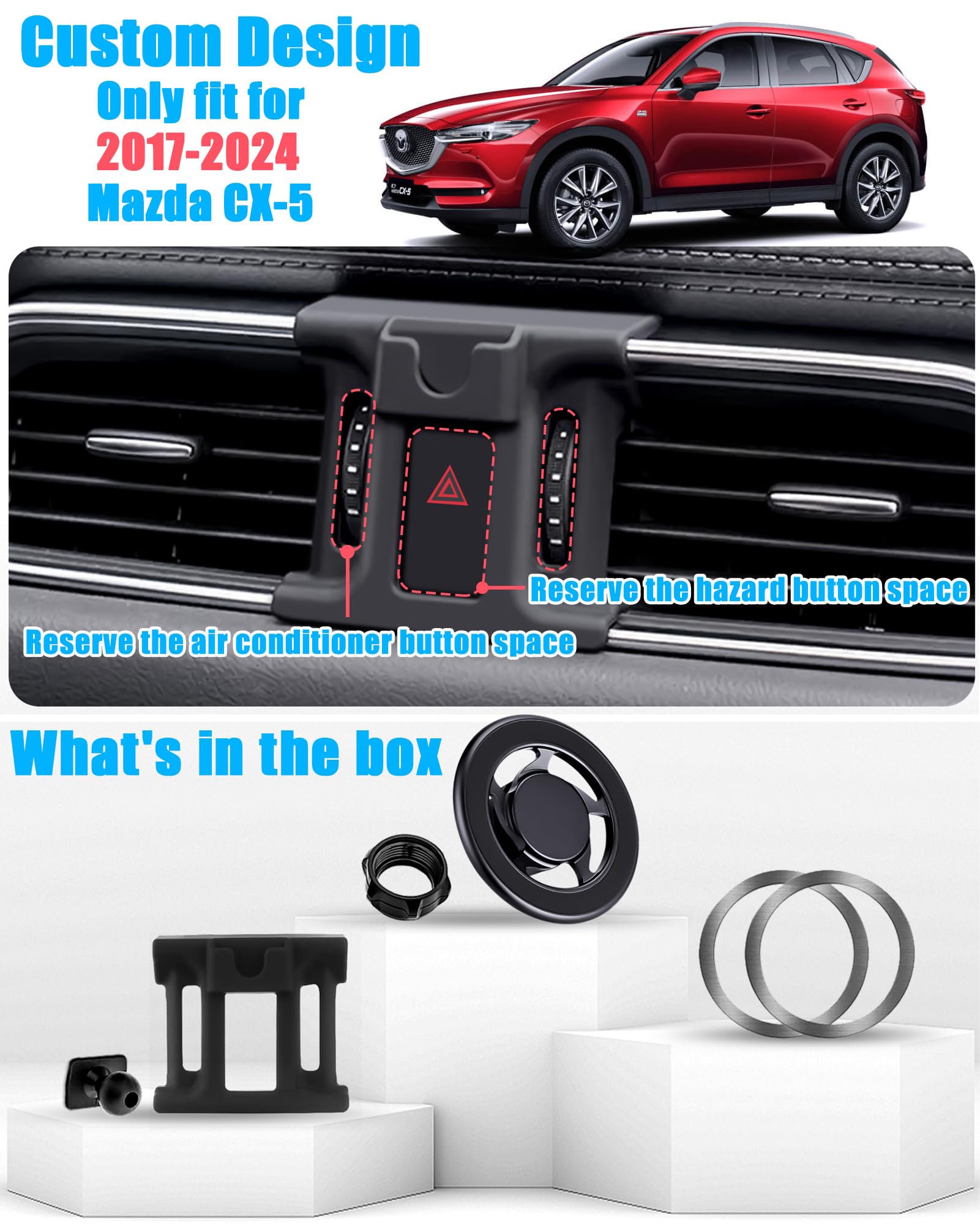 Car Phone Holder, Car Air Vent Phone Stand Mount, For Mazda Cx-5 2017-2024, For Magsafe Magnetic Navigation Bracket, For Magsafe